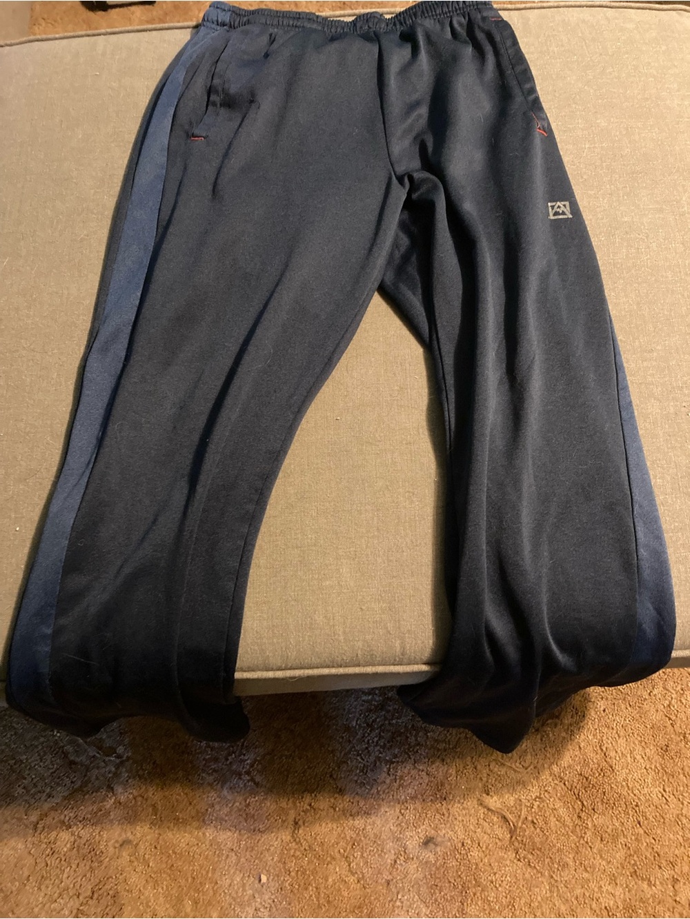 Avalanche Navy Track Pants with Side Stripe